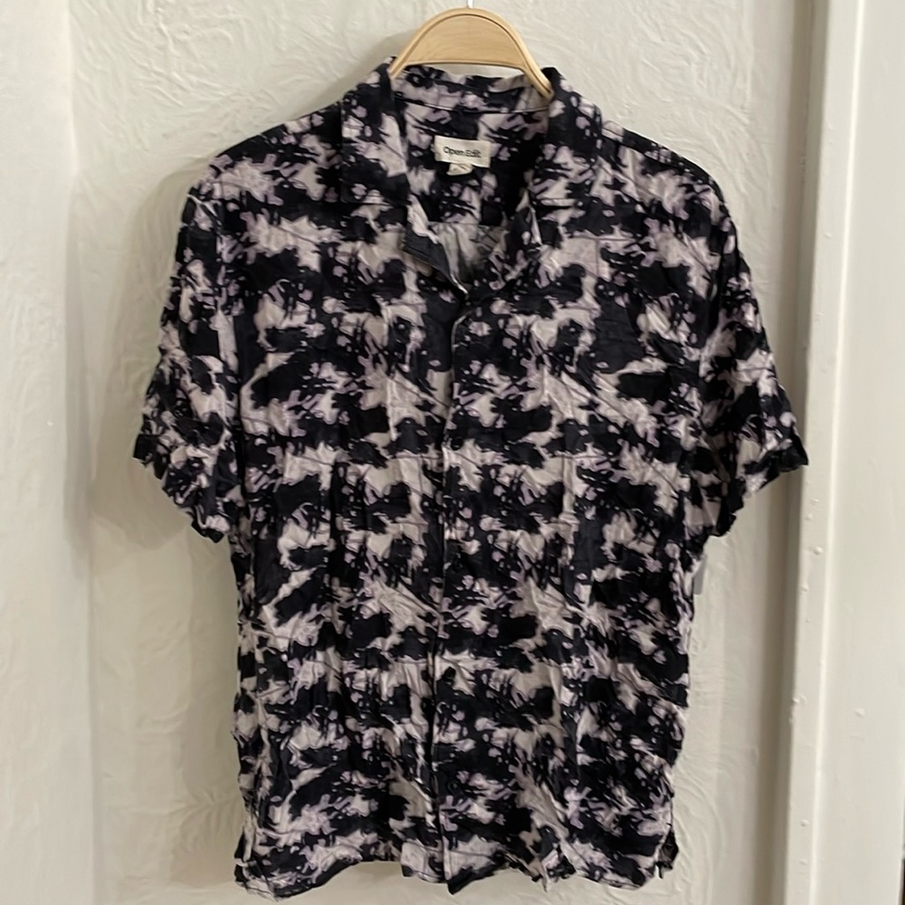 OPEN EDIT Men's Short Sleeve Button-Up Camp Shirt Size Medium